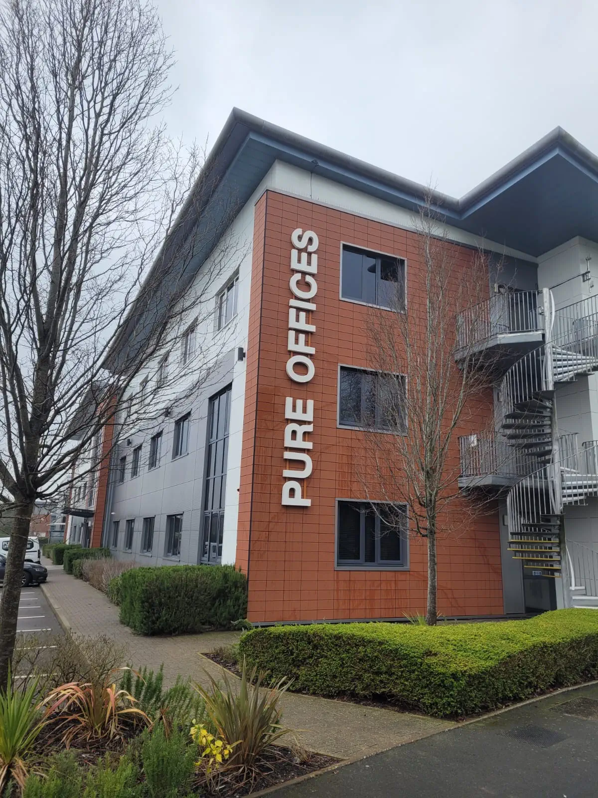 Commercial office building exterior in Coventry and Warwickshire